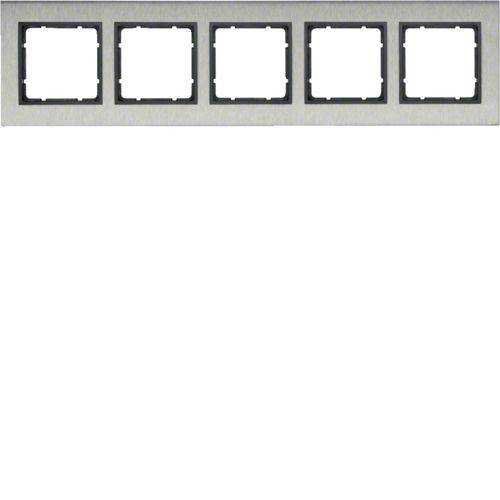 Berker 10253606 Rahmen 5fach waagerecht B.7 Edelstahl/anthrazit Mesch Shop Berker 10253606 Rahmen 5fach waagerecht B.7 Edelstahl/anthrazit Mesch Shop